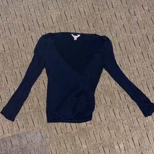 Cape Juby navy wrap mid length sleeve shirt
